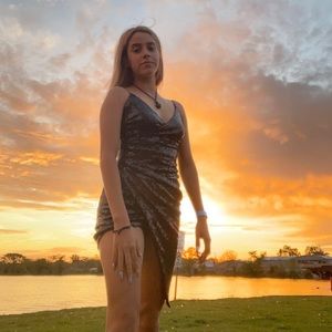 black glittery homecoming/prom